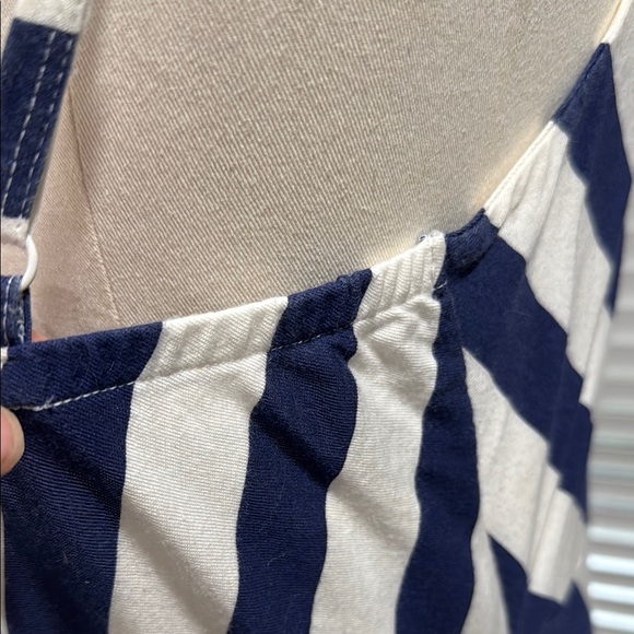OLD NAVY Dress Fit and Flare Navy and White Chevron Striped MEDIUM - Picture 5 of 15